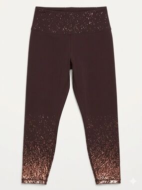 Zobha Burgundy Leggings with Rose Gold Speckle